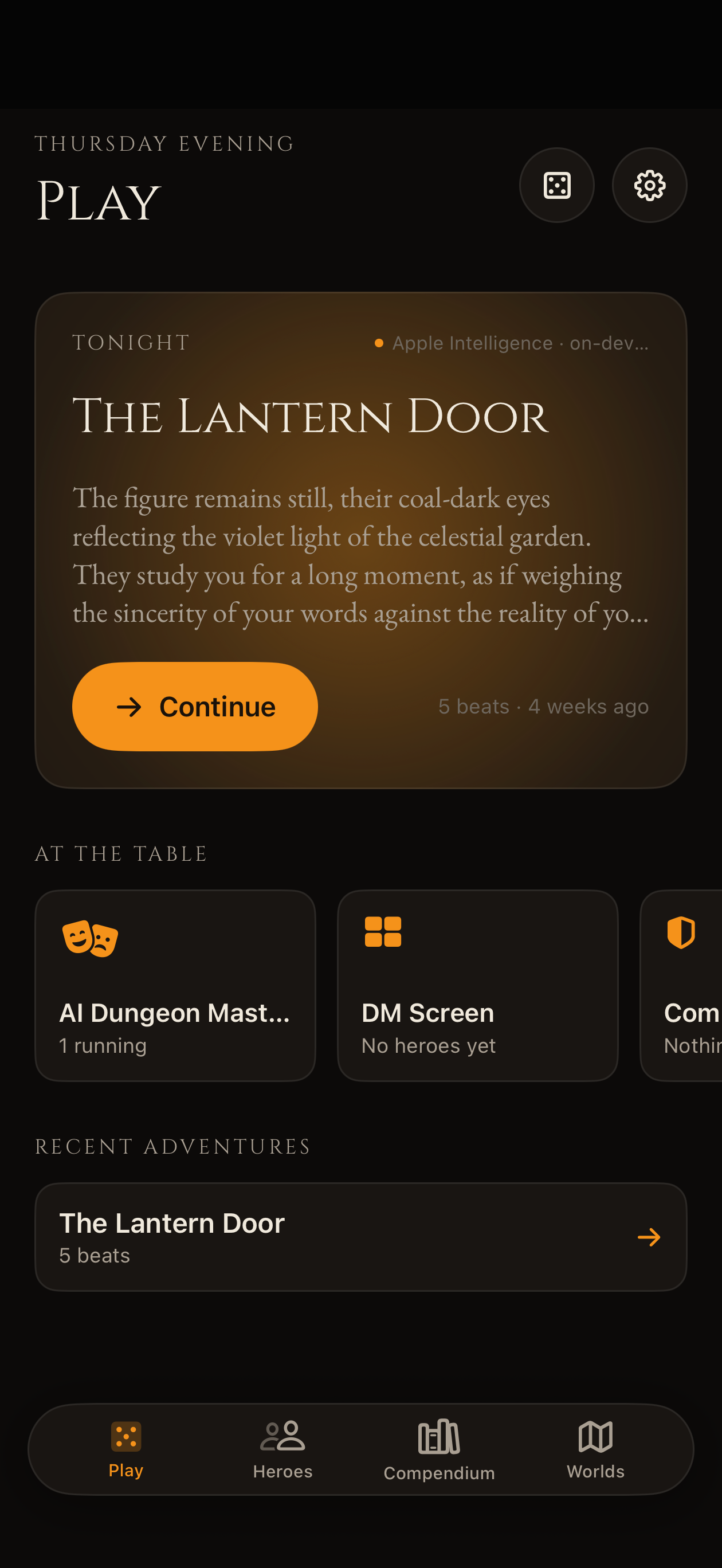 Current campaign source in Enve Game Master