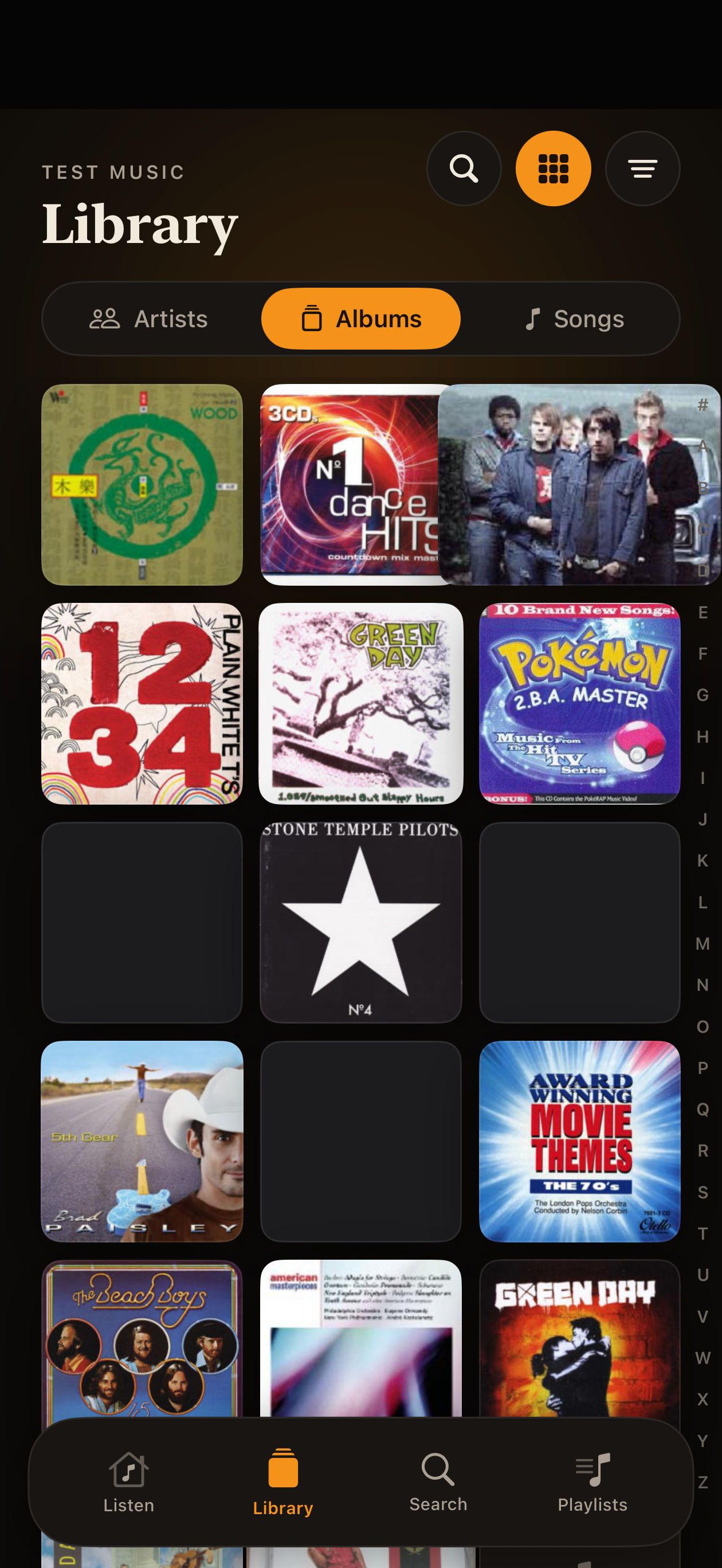 iPhone album library grid