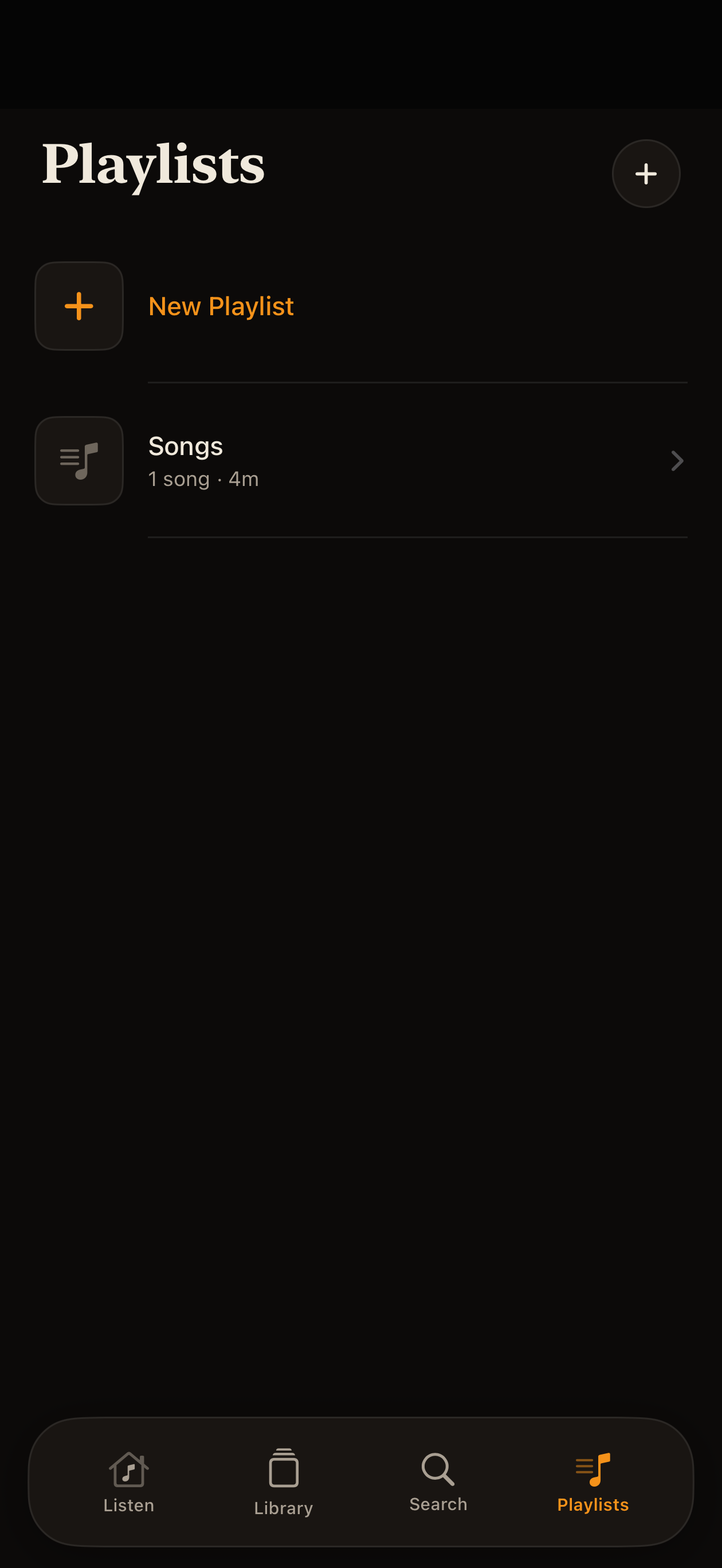 iPhone Playlists tab