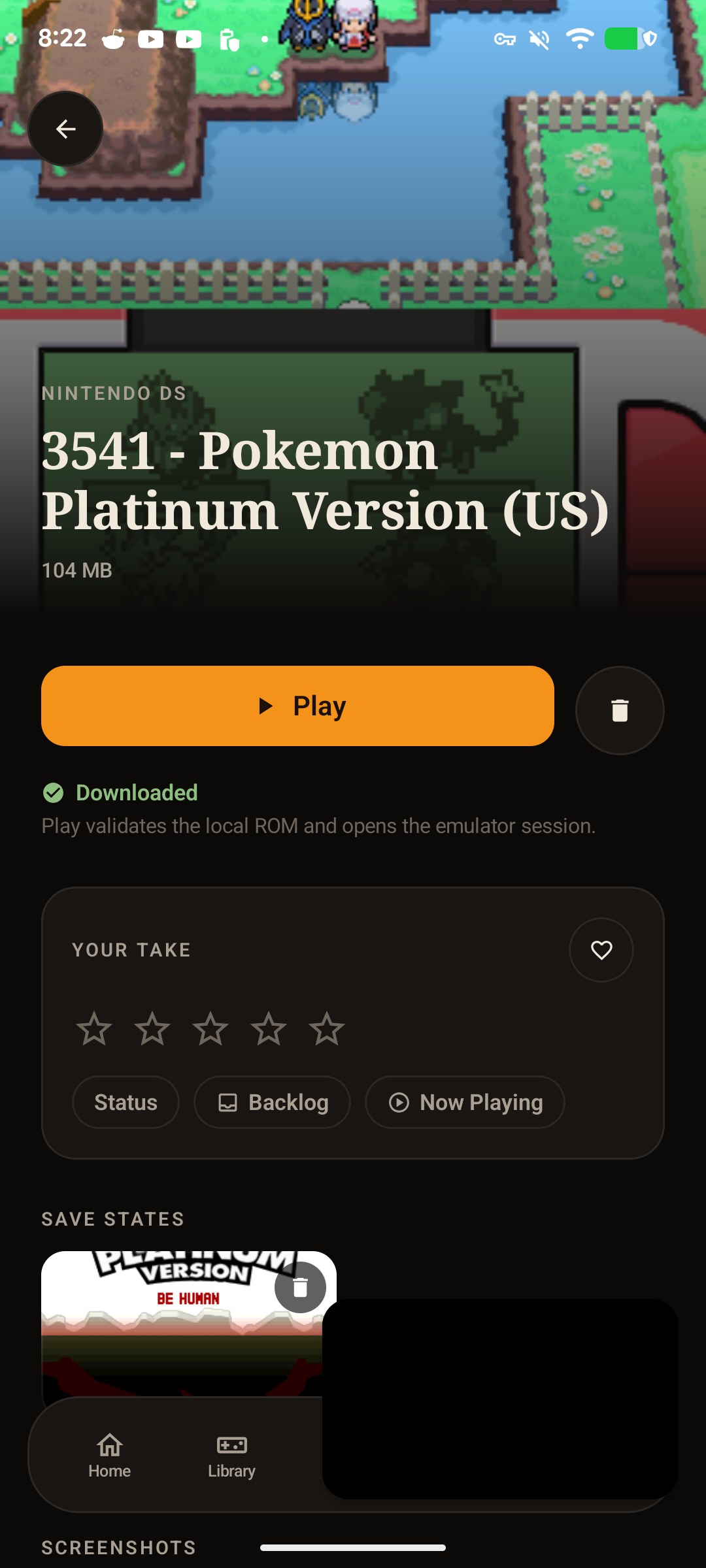 Android downloaded game detail